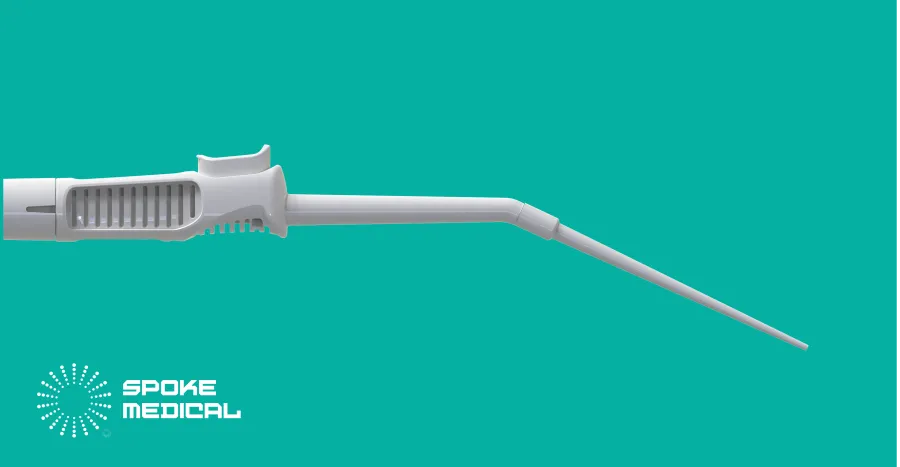 Zephyr microsuction body and angled suction tip with the finned control window